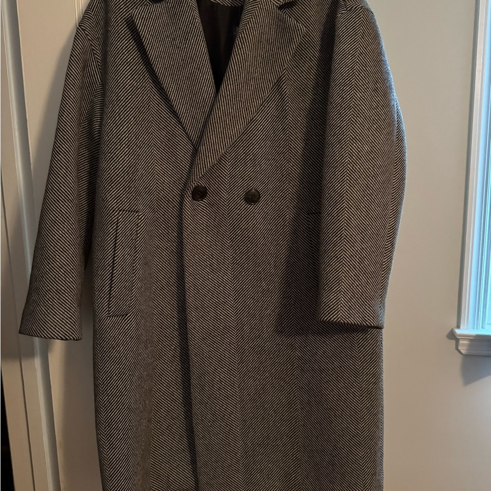 Madewell Herringbone Pea Coat in Gray - Picture 4 of 4